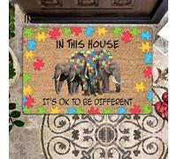 Felpudo Entrada casa Felpudo de Elefante: En Esta casa está Bien ser Diferente
