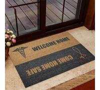 Felpudo Entrada casa Felpudo de Enfermera: Bienvenido a casa Sano y Salvo