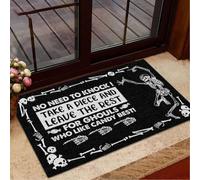 Felpudo Entrada casa Felpudo de Esqueleto de Halloween: No Hace Falta Llamar