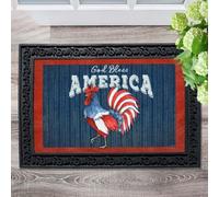 Felpudo Entrada casa Felpudo de Gallo con la Imagen de Dios Bendiga a América