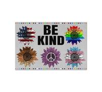 Felpudo Entrada casa Felpudo de Girasol para Interiores y Exteriores con el Lema «Sé Amable, Igualdad»