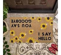 Felpudo Entrada casa Felpudo de Girasol: Yo Digo Hola, tú Dices adiós