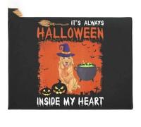 Felpudo Entrada casa Felpudo de Golden Retriever: Siempre es Halloween en mi corazón