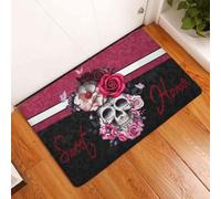 Felpudo Entrada casa Felpudo de Halloween con Calavera y Dulce hogar