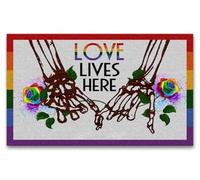 Felpudo Entrada casa Felpudo de Halloween: El Amor Vive aquí