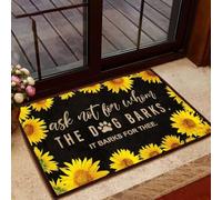 Felpudo Entrada casa Felpudo de Interior y Exterior con diseño de Girasol: No preguntes por quién ladra el Perro