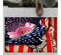 Felpudo Entrada casa Felpudo de Margaritas para la concienciación sobre el cáncer: Nadie Lucha Solo