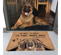Felpudo Entrada casa Felpudo de Pastor alemán No Hace Falta Llamar - Regalo de inauguración de casa