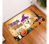 Felpudo Entrada casa Felpudo de Perro Pembroke Welsh Corgi para Halloween