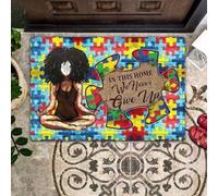 Felpudo Entrada casa Felpudo de Yoga Fitness - En Esta casa Nunca Nos rendimos