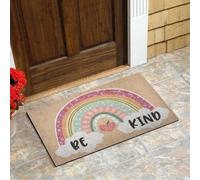 Felpudo Entrada casa Felpudo Divertido con arcoíris Sé Amable, Profesor/a. Regalo Ideal para Profesores y Alumnos. Decoración para la Vuelta al Cole.