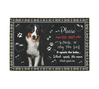 Felpudo Entrada casa Felpudo Divertido con el Pastor Australiano: por Favor, no Llame ni Toque el Timbre