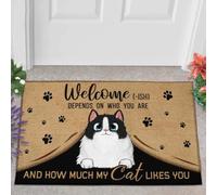 Felpudo Entrada casa Felpudo Divertido: «¿Cuánto te Quiere mi Gato?»