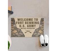Felpudo Entrada casa Felpudo Divertido de Bienvenida del Ejército a Fort Benning para Interiores y Exteriores