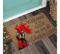 Felpudo Entrada casa Felpudo Divertido de gallinas: Bienvenidos a Nuestro gallinero