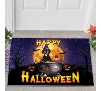 Felpudo Entrada casa Felpudo Divertido de Halloween con diseño de Perro Salchicha.