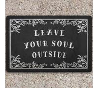 Felpudo Entrada casa Felpudo Divertido de Halloween: Deja tu Alma afuera