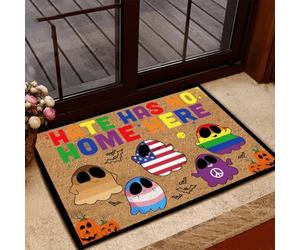 Felpudo Entrada casa Felpudo Divertido de Halloween para Interiores y Exteriores: El Odio hacia la Comunidad LGBT no Tiene Cabida aquí