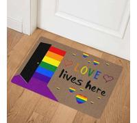 Felpudo Entrada casa Felpudo Divertido para Exteriores e Interiores con el Lema Puerta Abierta: El Amor Vive aquí (LGBT).