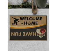 Felpudo Entrada casa Felpudo Divertido para Interiores y Exteriores: ¡Bienvenidos a los Bolos y diviértanse!