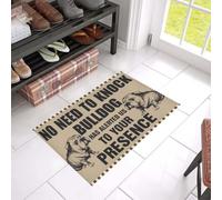 Felpudo Entrada casa Felpudo Divertido para Interiores y Exteriores con diseño de Bulldog: No Hace Falta Llamar