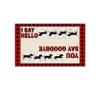 Felpudo Entrada casa Felpudo Divertido para Interiores y Exteriores con diseño de Perro Salchicha. ¡Hola!