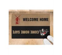 Felpudo Entrada casa Felpudo Divertido para Interiores y Exteriores con el Lema Bienvenido a casa, regresa Sano y Salvo, Granjero.