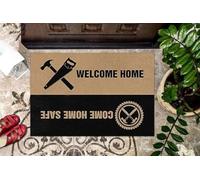 Felpudo Entrada casa Felpudo Divertido para Interiores y Exteriores con la Frase Bienvenido a casa, llega Sano y Salvo