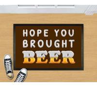 Felpudo Entrada casa Felpudo Divertido para Interiores y Exteriores: Espero Que hayas traído Cerveza