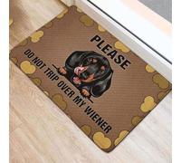 Felpudo Entrada casa Felpudo Divertido para Interiores y Exteriores: ¡No te tropieces con mi Salchicha!