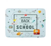 Felpudo Entrada casa Felpudo Divertido y Colorido para la Vuelta al Cole con Material Escolar