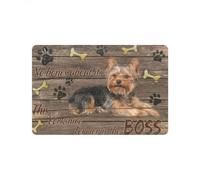Felpudo Entrada casa Felpudo «El Yorkshire Terrier es el Jefe», Regalo para Amantes de los Yorkshire Terrier