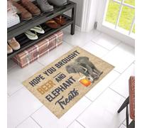Felpudo Entrada casa Felpudo Espero Que hayas traído Cerveza y golosinas de Elefante, Ideal para la Familia