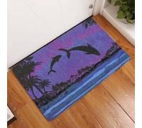 Felpudo Entrada casa Felpudo Estampado con Delfines Bailando de Noche