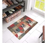 Felpudo Entrada casa Felpudo Estampado con la Frase Boston Terrier Hold The Door