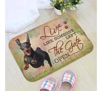 Felpudo Entrada casa Felpudo Estampado con Perro Salchicha: Vive como si Alguien hubiera dejado la Puerta Abierta
