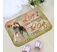 Felpudo Entrada casa Felpudo Estampado de Beagle: Vive como si Alguien hubiera dejado la Puerta Abierta