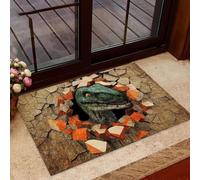 Felpudo Entrada casa Felpudo Estampado de grieta en la Tierra con Dinosaurios asomándose