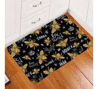 Felpudo Entrada casa Felpudo Estampado Negro de la Sociedad de Abejas