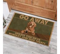 Felpudo Entrada casa Felpudo «¡Fuera de aquí!» - A Menos Que tengas Whisky y golosinas para Perros. Regalo para Amantes de los Perros.