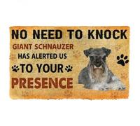 Felpudo Entrada casa Felpudo Gigante con Forma de Perro Schnauzer: No Hace Falta Llamar