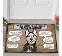 Felpudo Entrada casa Felpudo Gracioso con el Husky: Recuerda Que Esta es mi casa