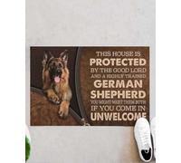 Felpudo Entrada casa Felpudo Gracioso con Forma de Pastor alemán: Si entras sin ser Bienvenido