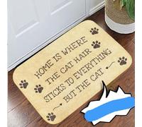 Felpudo Entrada casa Felpudo Gracioso: El hogar es Donde el Pelo del Gato se Pega a Todo Menos al Gato