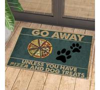 Felpudo Entrada casa Felpudo Gracioso: ¡Lárgate a Menos Que tengas Pizza y golosinas para Perros!