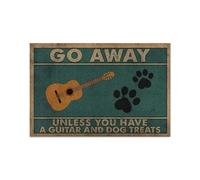 Felpudo Entrada casa Felpudo Gracioso: ¡Lárgate a Menos Que tengas una Guitarra y golosinas para Perros!