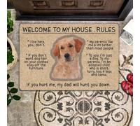 Felpudo Entrada casa Felpudo Impreso con Las Normas de mi casa y la Frase Labrador: Bienvenidos a mi casa
