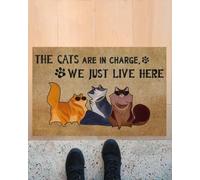 Felpudo Entrada casa Felpudo Los Gatos Mandan aquí, Nosotros Solo vivimos aquí para Amantes de los Gatos