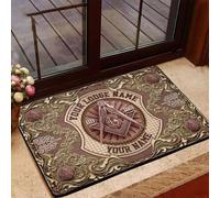 Felpudo Entrada casa Felpudo masónico, Alfombra masónica de Estilo Vintage, Felpudo Personalizado para logia masónica, Felpudo Personalizado