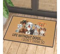 Felpudo Entrada casa Felpudo navideño con la Frase La Vida sin Perros, no lo Creo